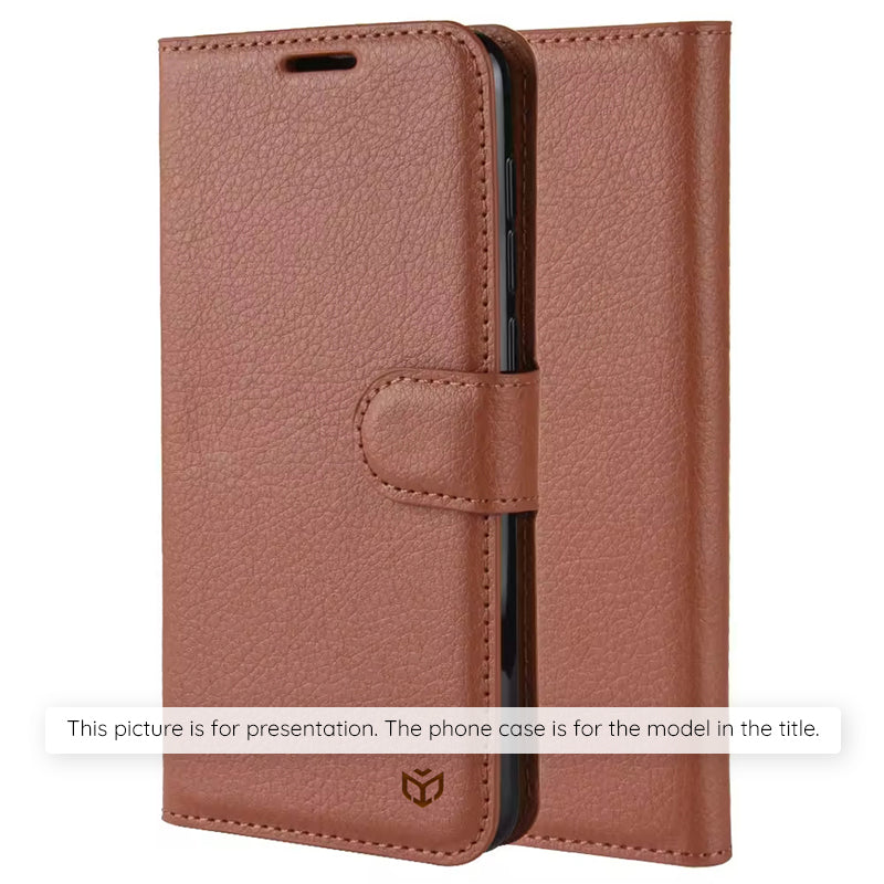 Capa para Motorola Moto G86 Power, Techsuit, Leather Folio, Castanha