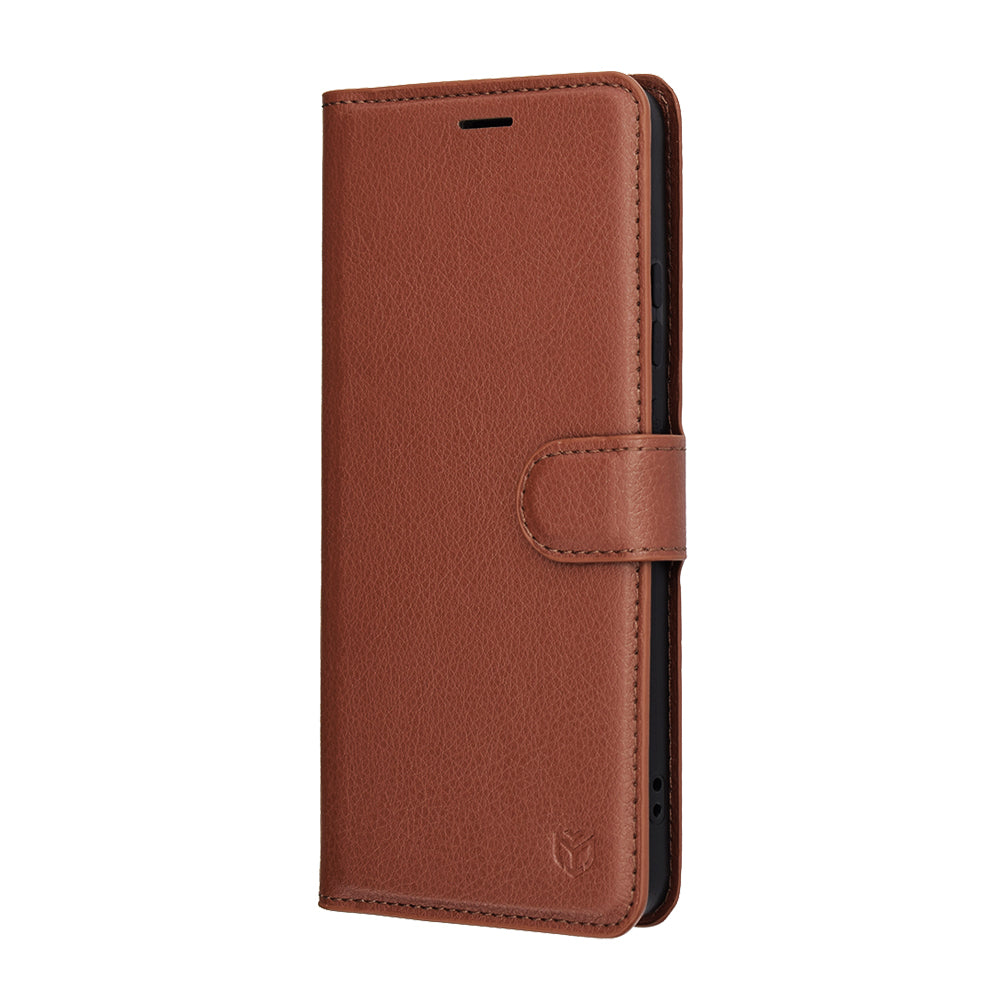Capa para Motorola Moto G86, Techsuit, Leather Folio, Castanho