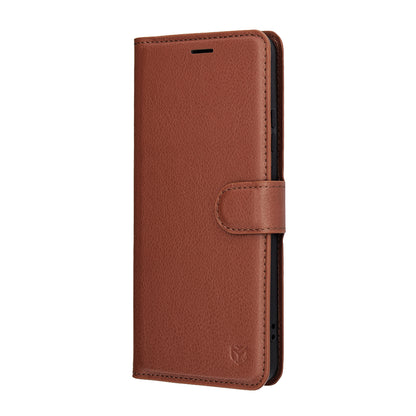 Capa para Motorola Moto G86, Techsuit, Leather Folio, Castanho