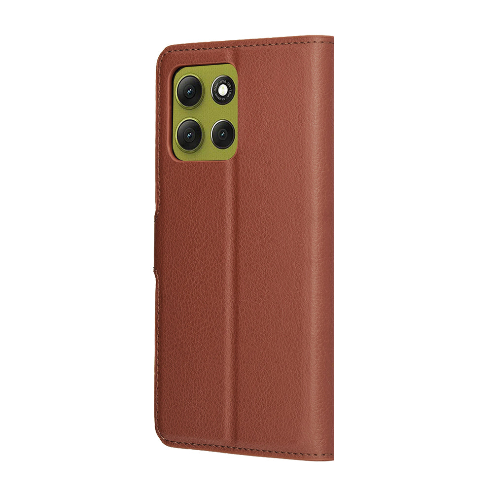 Capa para Motorola Moto G86, Techsuit, Leather Folio, Castanho