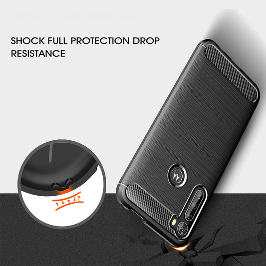 Capa para Motorola One Fusion+, Techsuit, Carbono, Preta