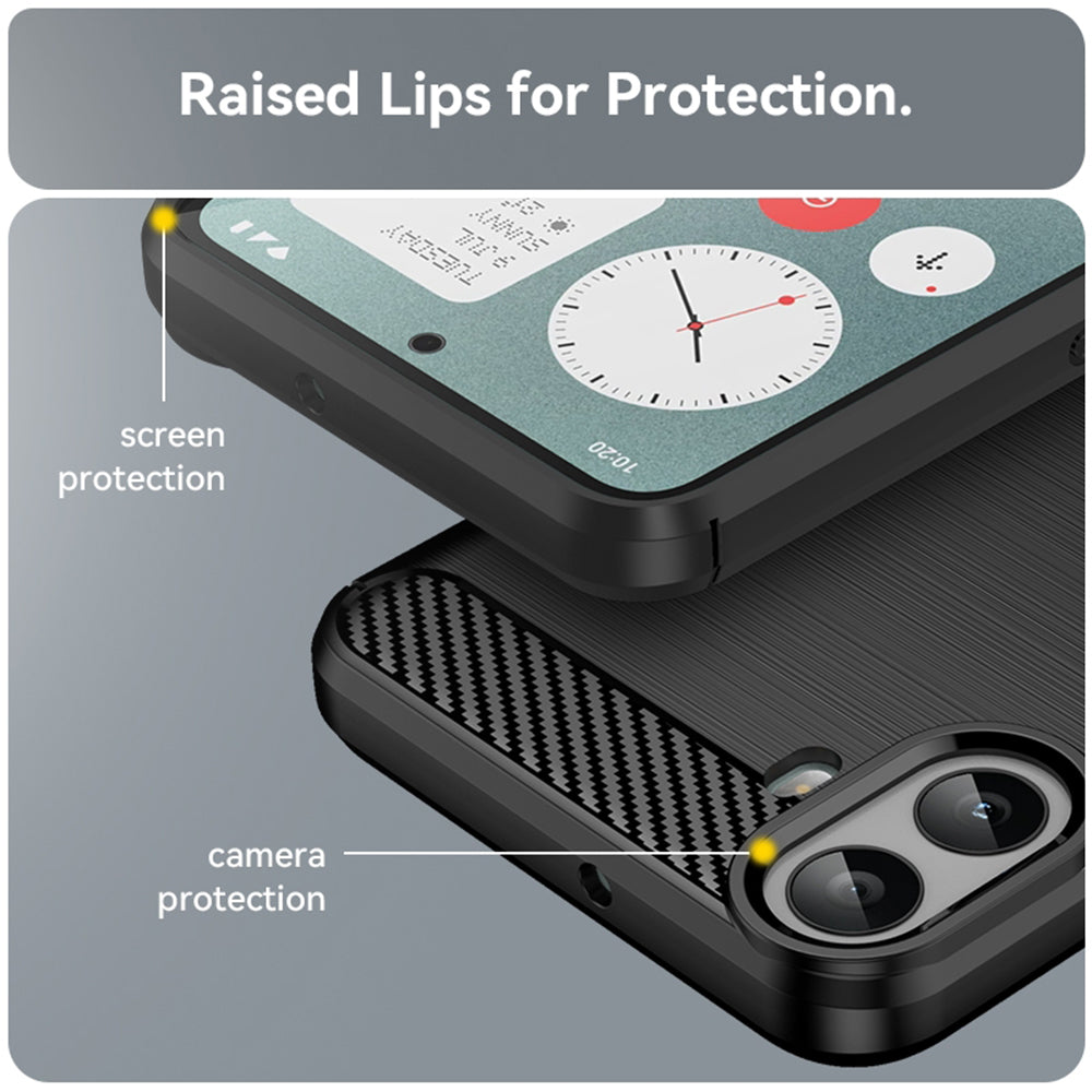Capa para Nothing CMF Phone 1, Techsuit, Carbono, Preta