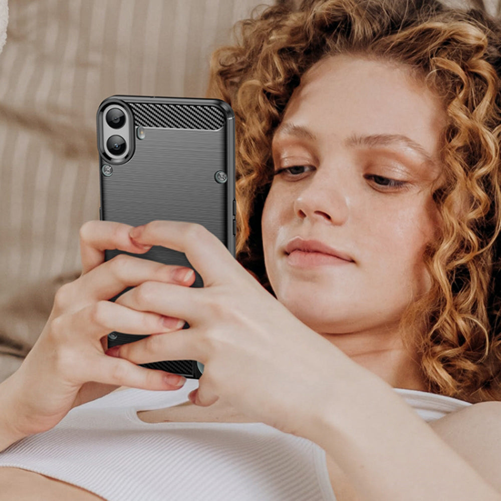 Capa para Nothing CMF Phone 1, Techsuit, Carbono, Preta
