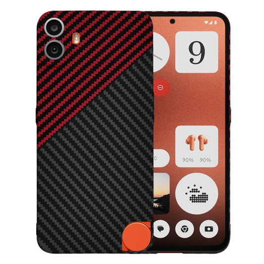 Capa para Nothing CMF Phone 1, Techsuit, Carbonite FiberShell, Preto Vermelho