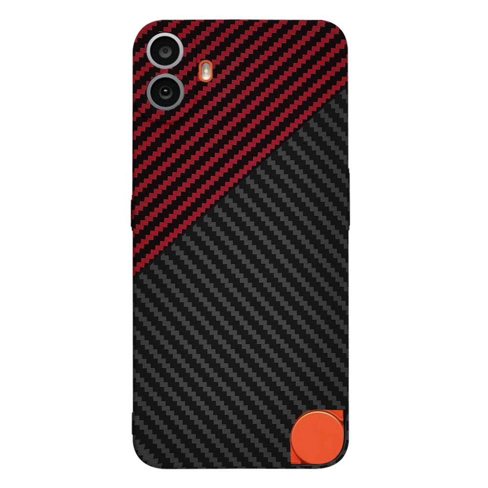 Capa para Nothing CMF Phone 1, Techsuit, Carbonite FiberShell, Preto Vermelho