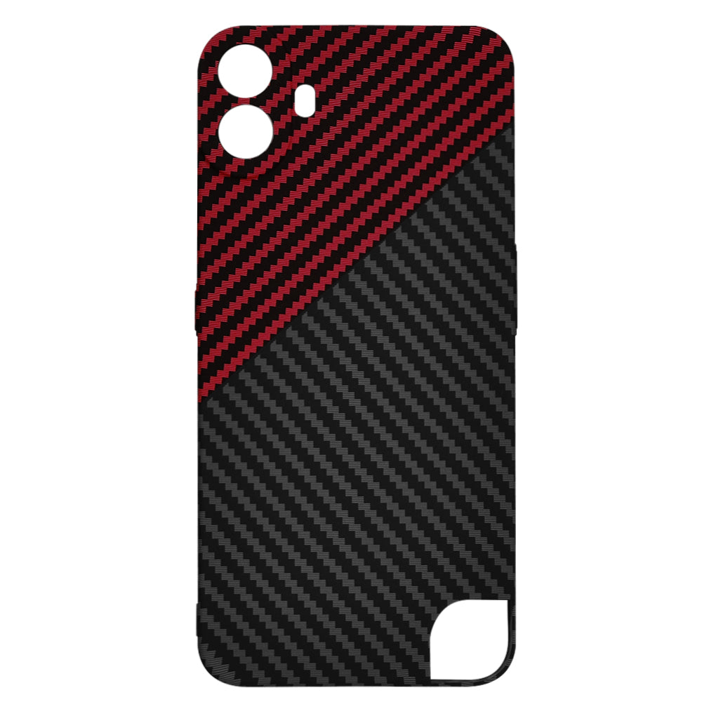 Capa para Nothing CMF Phone 1, Techsuit, Carbonite FiberShell, Preto Vermelho