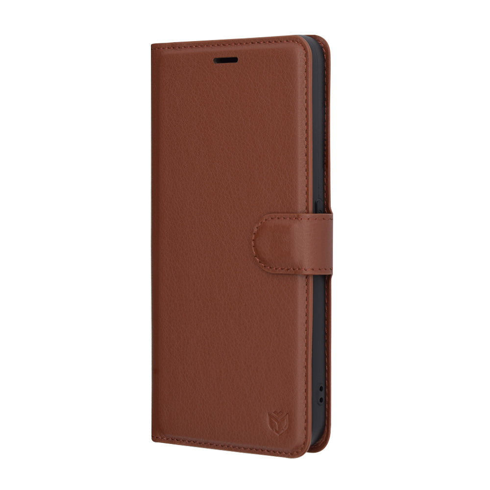 Capa para Nothing CMF Phone 1, Techsuit, Leather Folio, Castanha