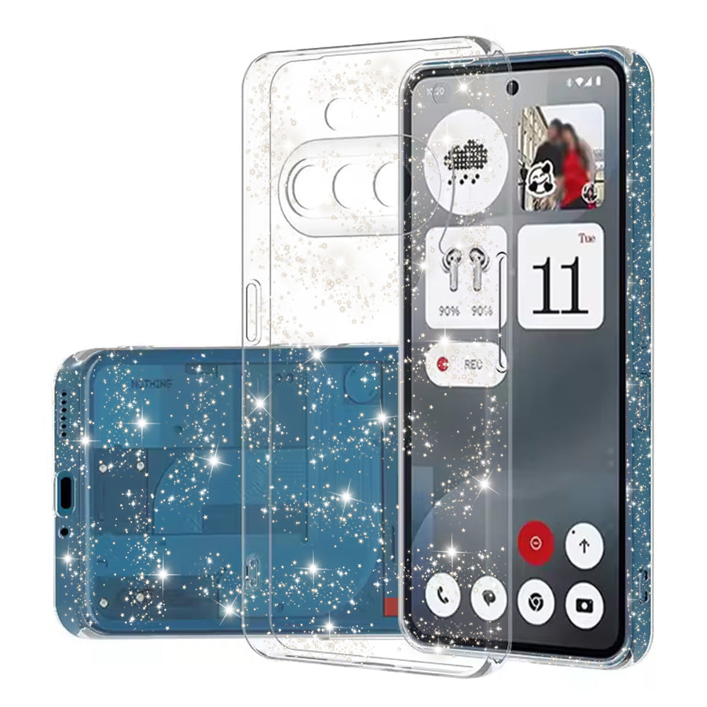 Capa para Nothing Phone (3a), Techsuit, SparkleSkin, Transparente