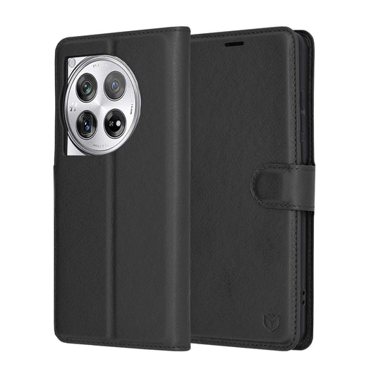 Capa para OnePlus 12, Techsuit, Leather Folio, Preta
