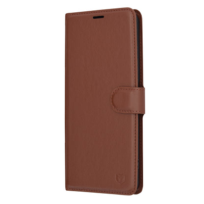 Capa para OnePlus 12R, Techsuit, Leather Folio, Castanha