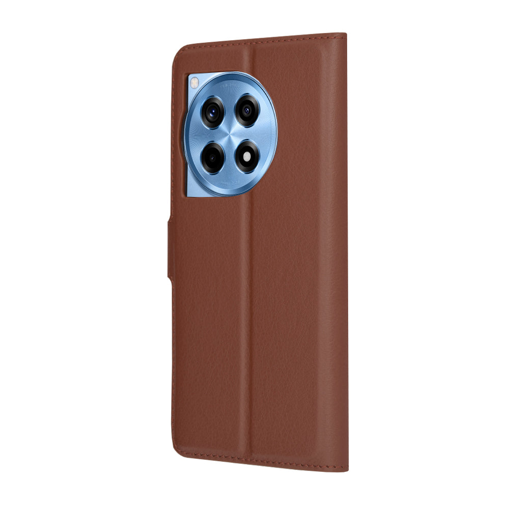 Capa para OnePlus 12R, Techsuit, Leather Folio, Castanha