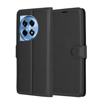 Capa para OnePlus 12R, Techsuit, Leather Folio, Preta