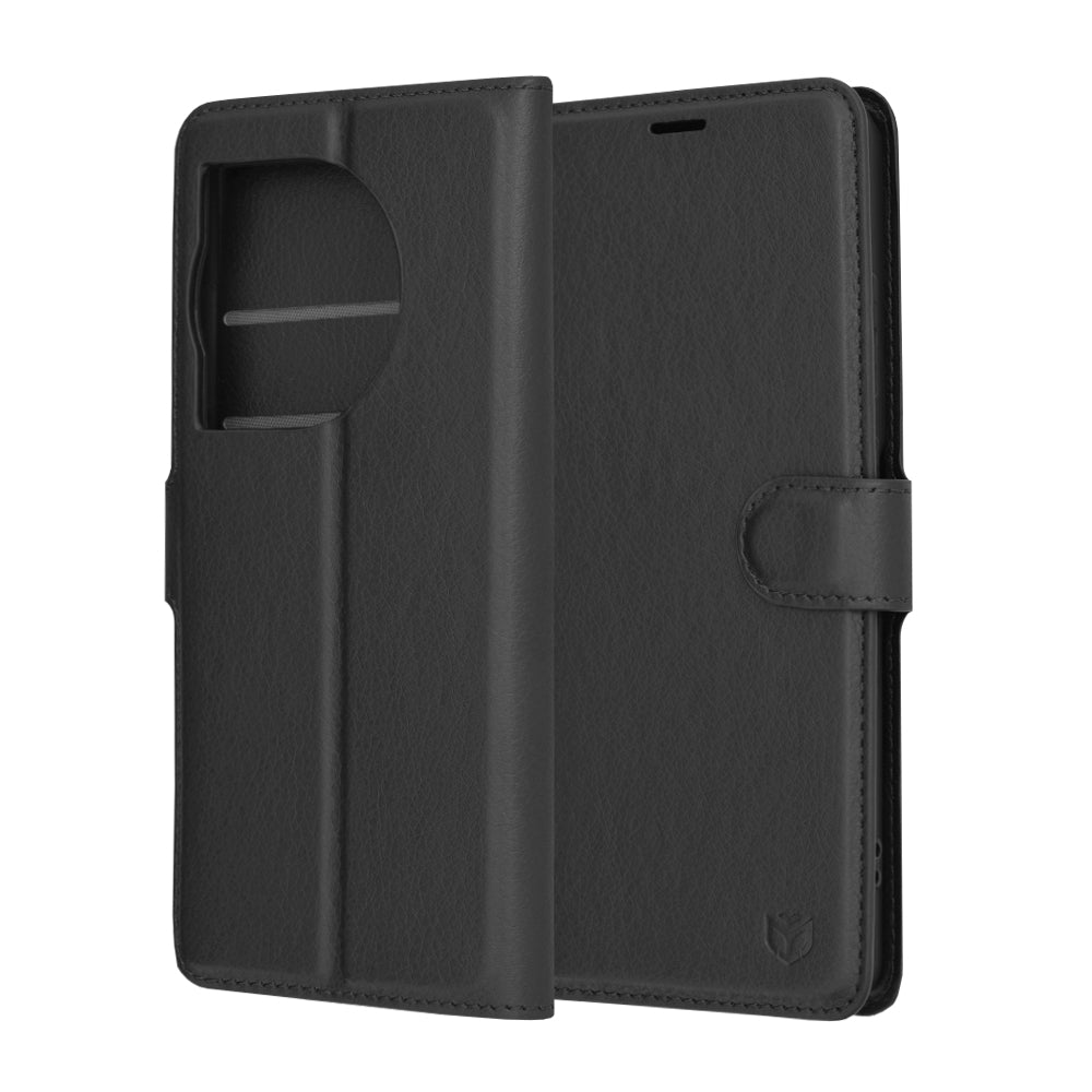 Capa para OnePlus 12R, Techsuit, Leather Folio, Preta
