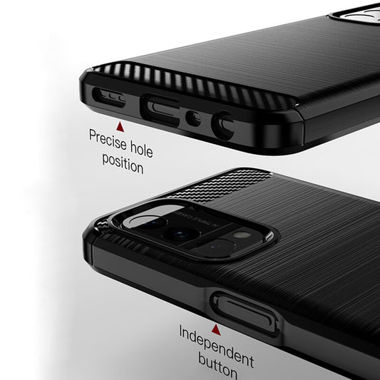 Capa para OnePlus Nord N200 5G / Oppo A74 5G / A54 5G, Techsuit, Carbono, Preta