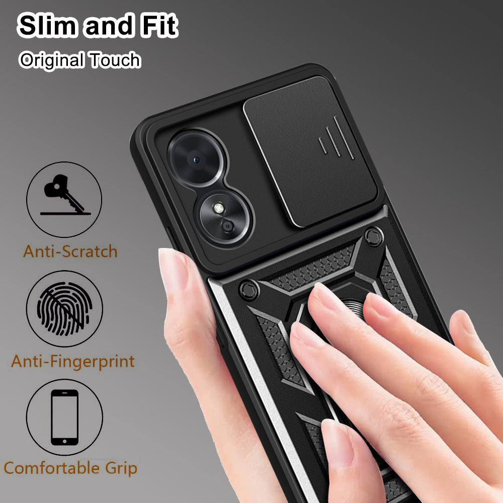 Capa para Oppo A17, Techsuit, CamShield, Preta
