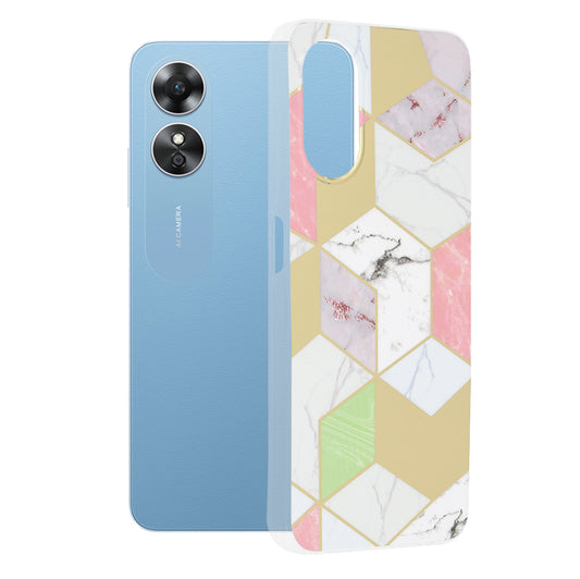 Capa para Oppo A17, Techsuit, Marble, Roxo