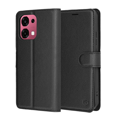 Case for Oppo A6 Pro 5G / A6 Pro 4G, Techsuit, Leather Folio, Black