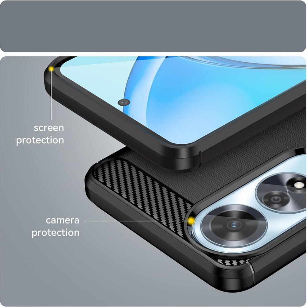 Capa para Oppo A60, Techsuit, Carbono, Preta