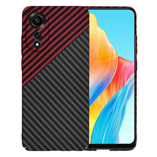 Capa para Oppo A78 4G, Techsuit, Carbonite FiberShell, Preto Vermelho