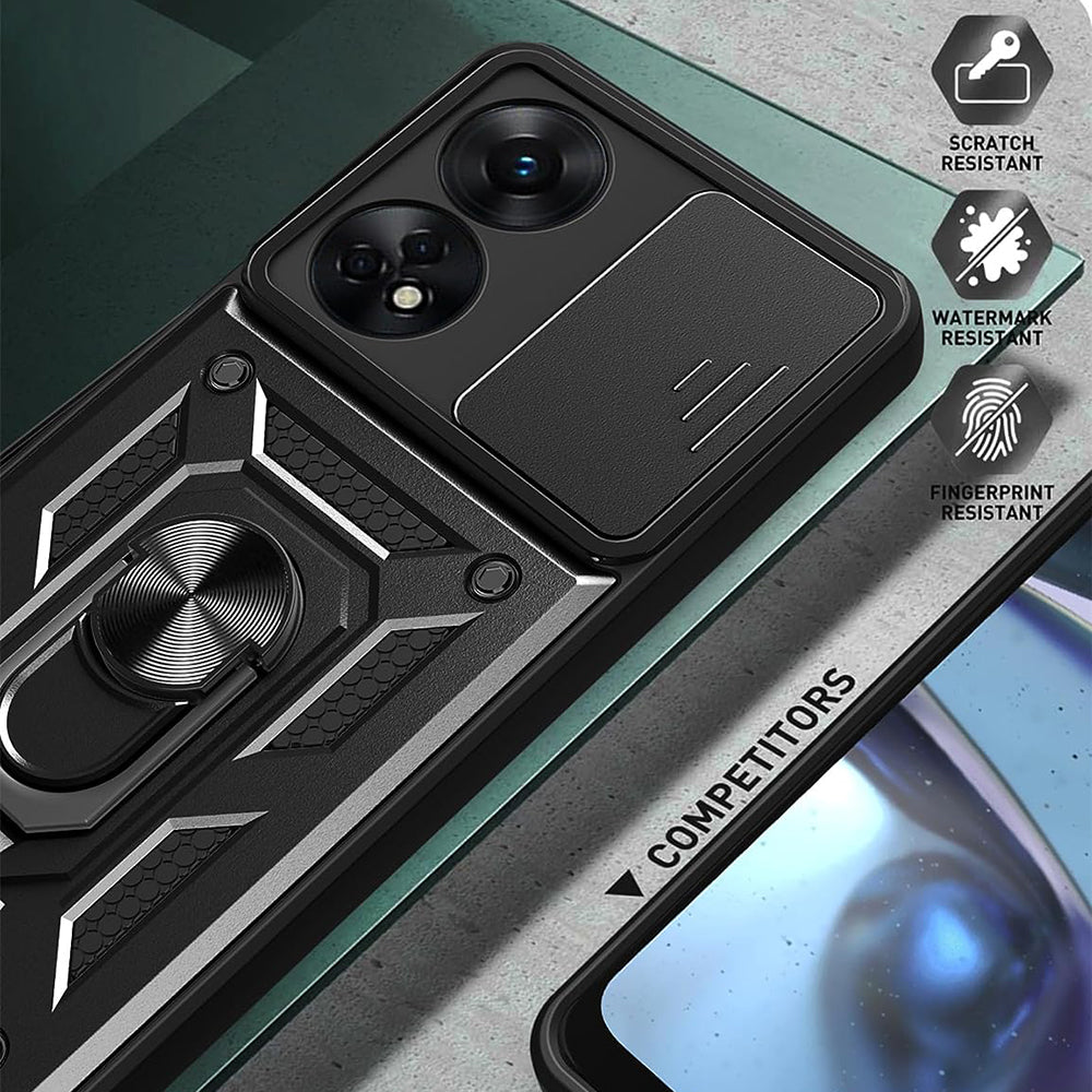 Capa para Oppo A98, Techsuit, CamShield, Preta