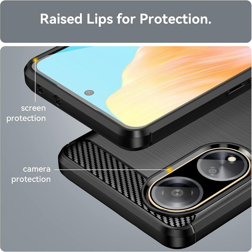 Capa para Oppo A98, Techsuit, Carbono, Preta