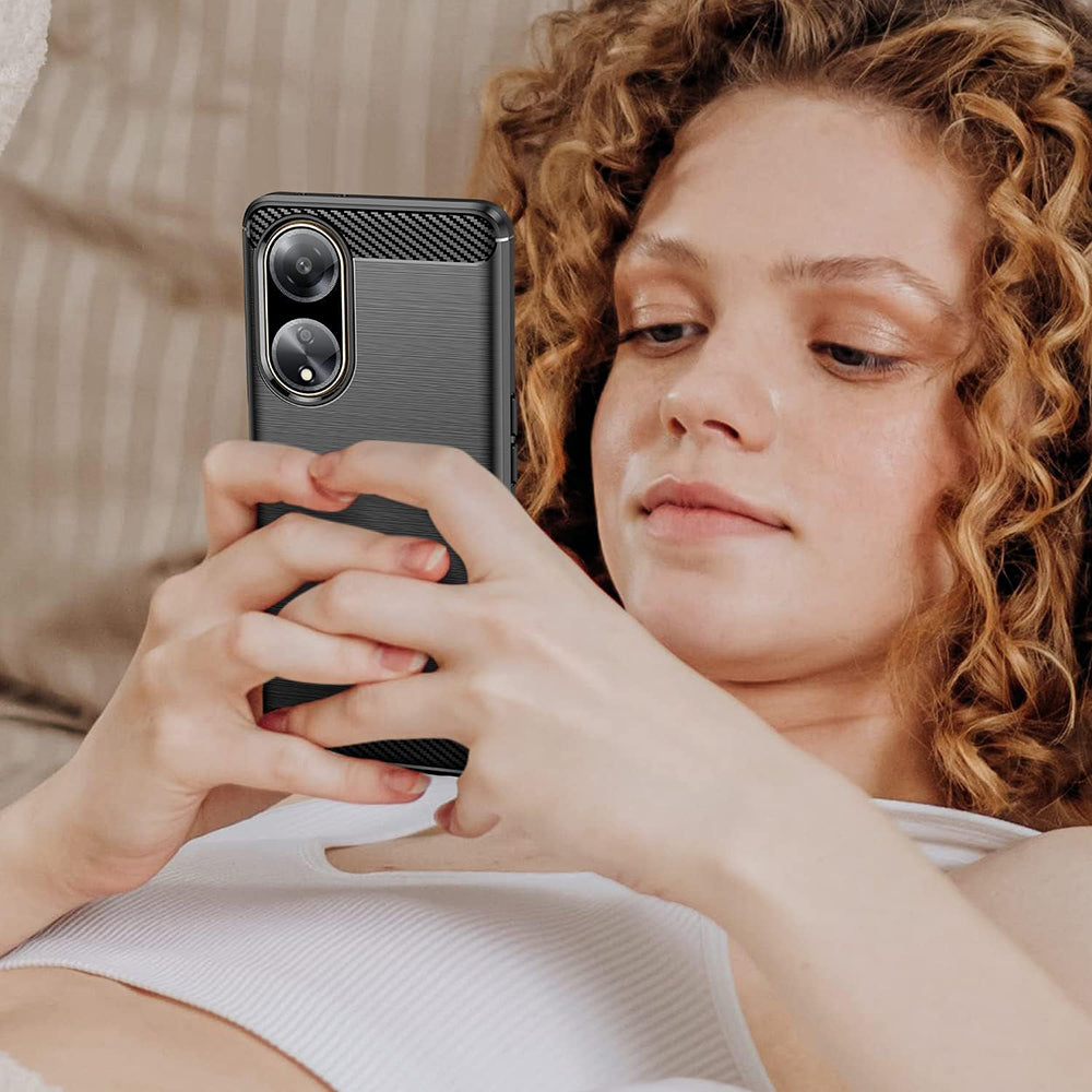 Capa para Oppo A98, Techsuit, Carbono, Preta