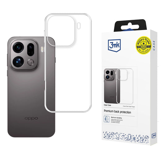Capa para Oppo Find X9 Pro, 3MK, Clear, Transparente