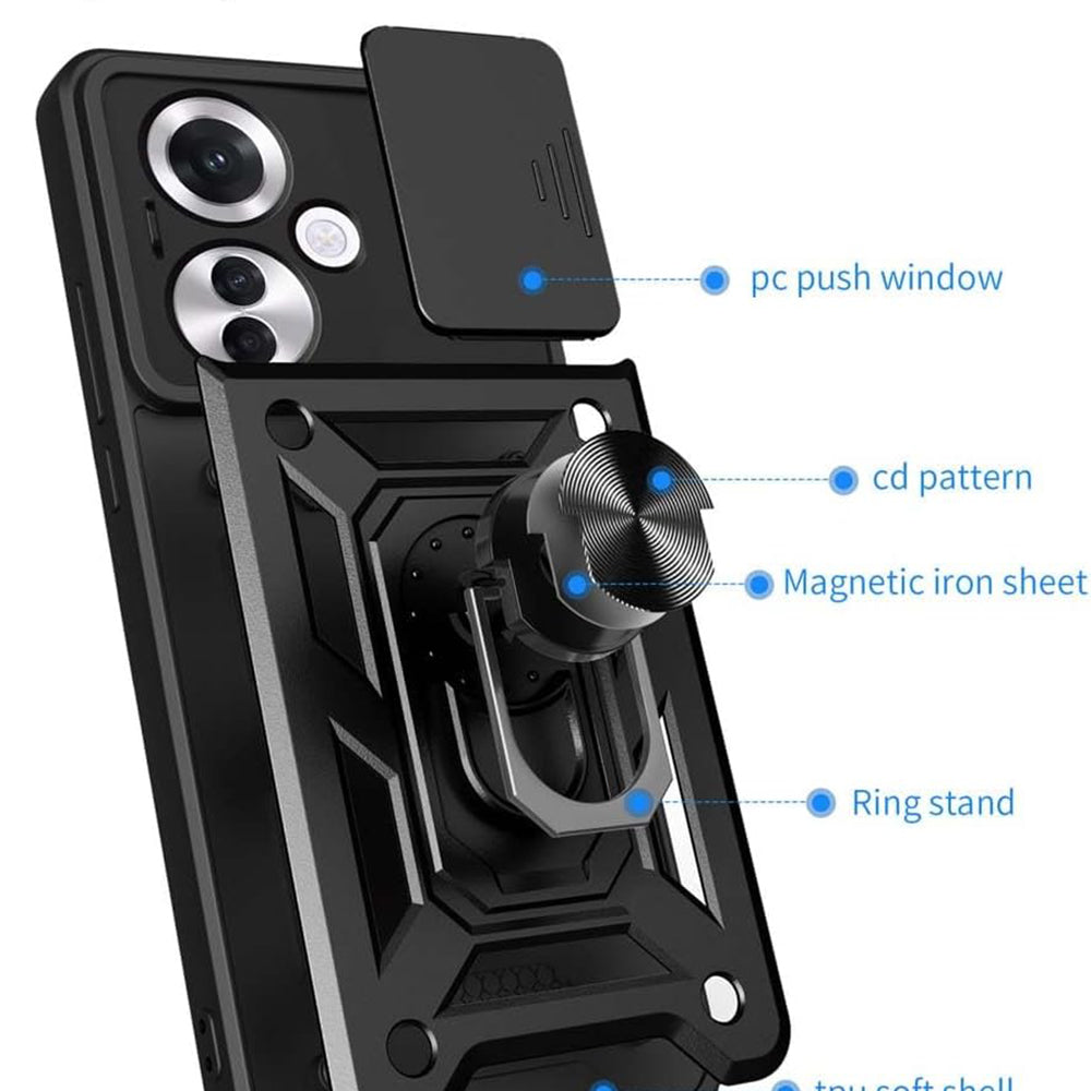 Capa para Oppo Reno11 F, Techsuit, CamShield, Preta