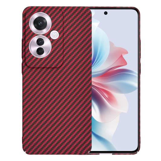 Capa para Oppo Reno11 F, Techsuit, Carbonite FiberShell, Vermelha