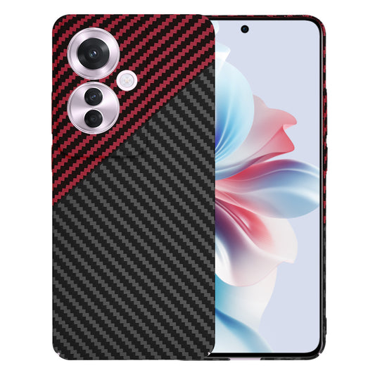 Capa para Oppo Reno11 F, Techsuit, Carbonite FiberShell, Preto Vermelho