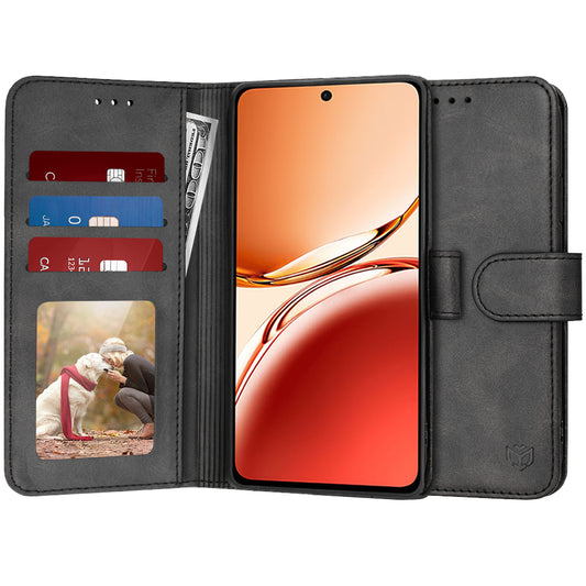 Capa para Oppo Reno12 FS 5G / Reno12 FS 4G / Reno12 F 4G / Reno12 F, Techsuit, Diary Book, Preta