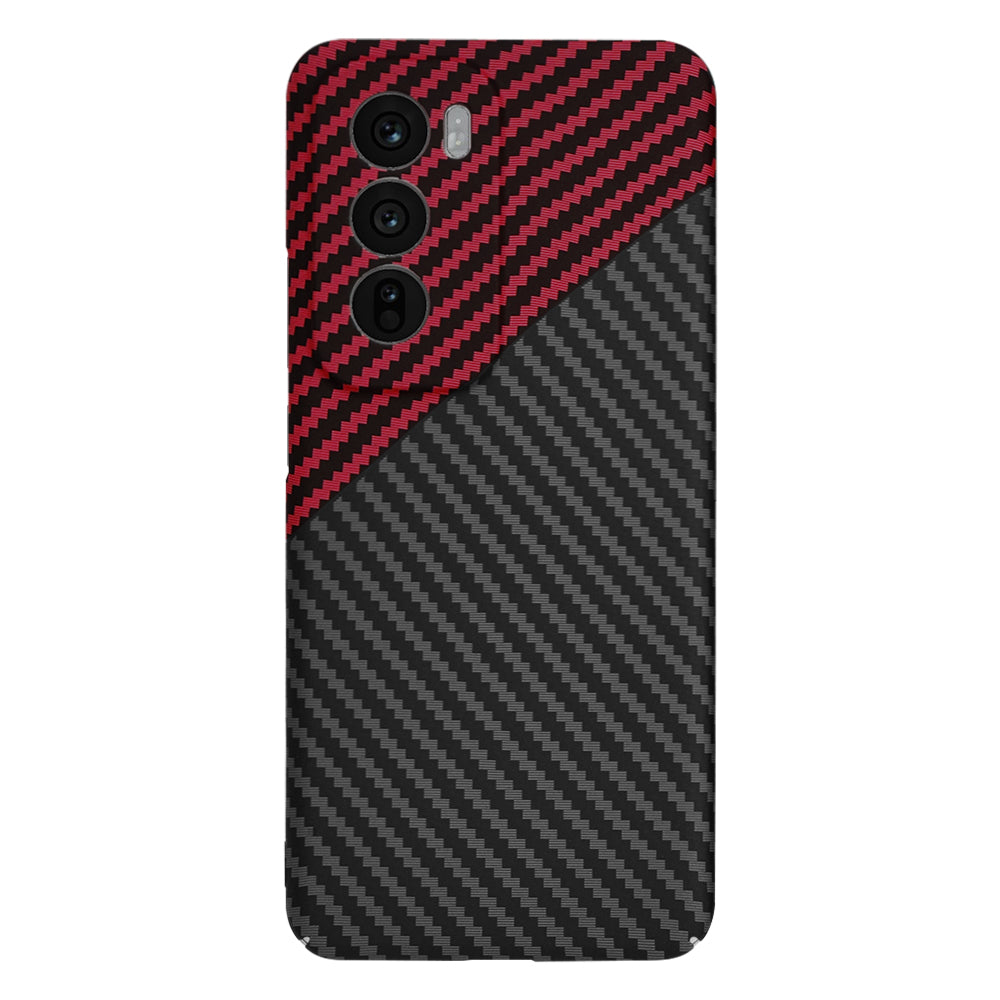 Capa para Oppo Reno12, Techsuit, Carbonite FiberShell, Preto Vermelho
