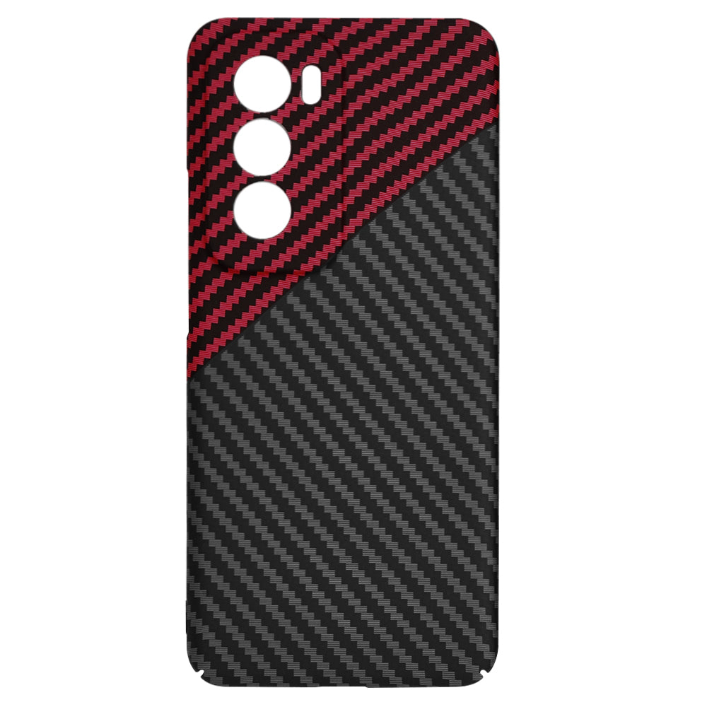 Capa para Oppo Reno12, Techsuit, Carbonite FiberShell, Preto Vermelho