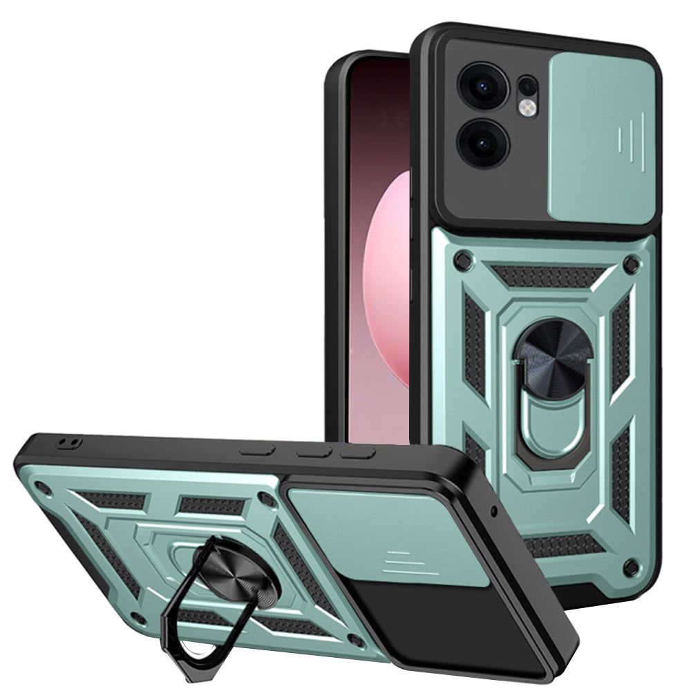 Capa para Oppo Reno13 FS 5G / Reno13 F 4G / Reno13 F, Techsuit, CamShield, Verde