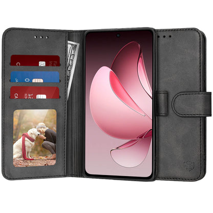 Capa para Oppo Reno13 FS 5G / Reno13 F 4G / Reno13 F, Techsuit, Diary Book, Preta