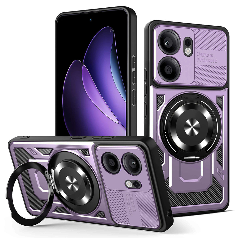 Capa para Oppo Reno13 FS 5G / Reno13 F 4G / Reno13 F, Techsuit, RuggedCam, Roxo