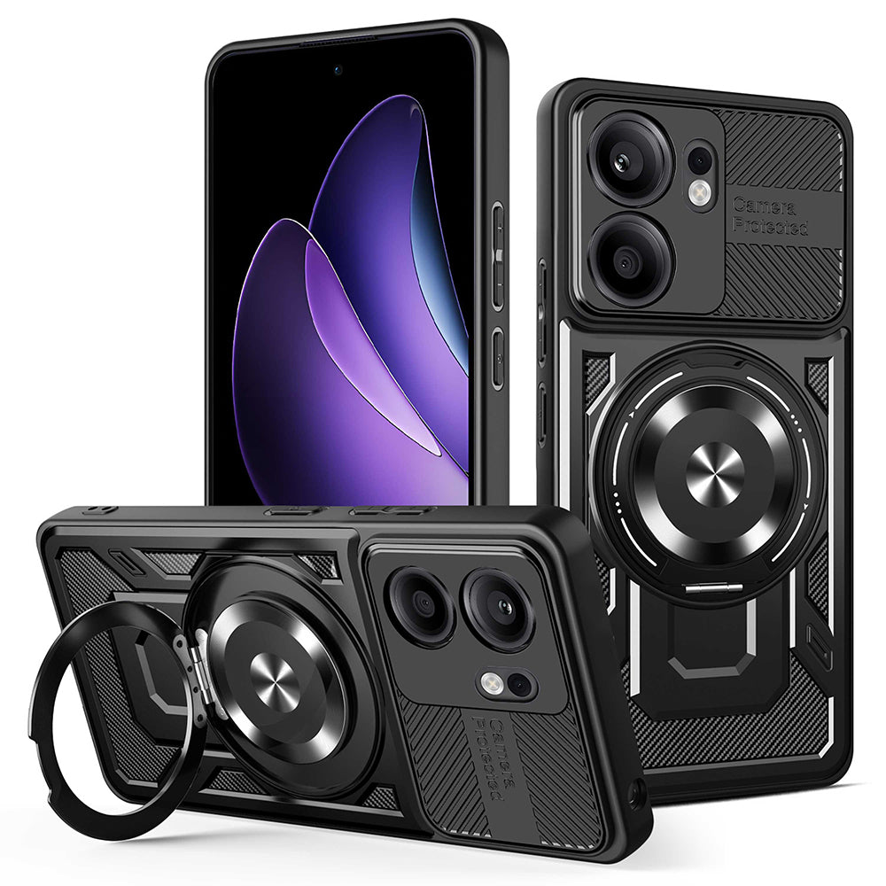Case for Oppo Reno13 FS 5G / Reno13 F 4G / Reno13 F, Techsuit, RuggedCam, Black