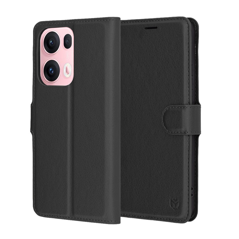 Capa para Oppo Reno13 Pro, Techsuit, Leather Folio, Preta