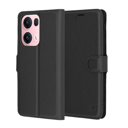 Capa para Oppo Reno13 Pro, Techsuit, Leather Folio, Preta