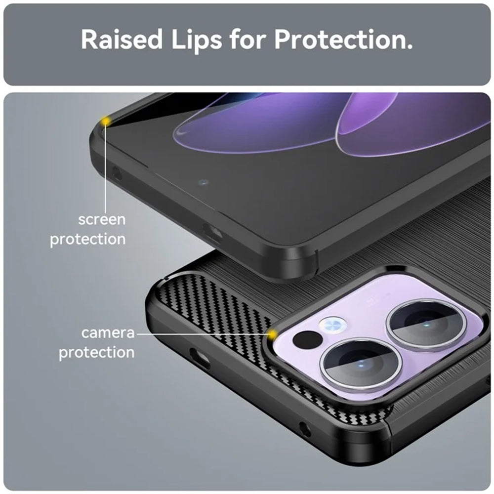 Capa para Oppo Reno13, Techsuit, Carbono, Preta
