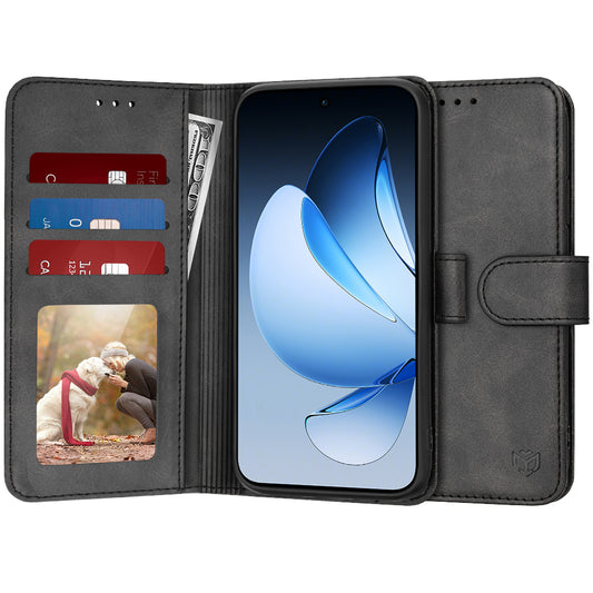 Capa para Oppo Reno13, Techsuit, Diary Book, Preta