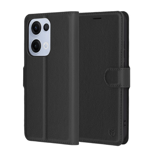 Capa para Oppo Reno13, Techsuit, Leather Folio, Preta
