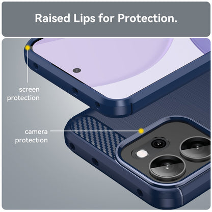 Capa para Oppo Reno14 FS 5G / Reno14 F, Techsuit, Carbono, Azul