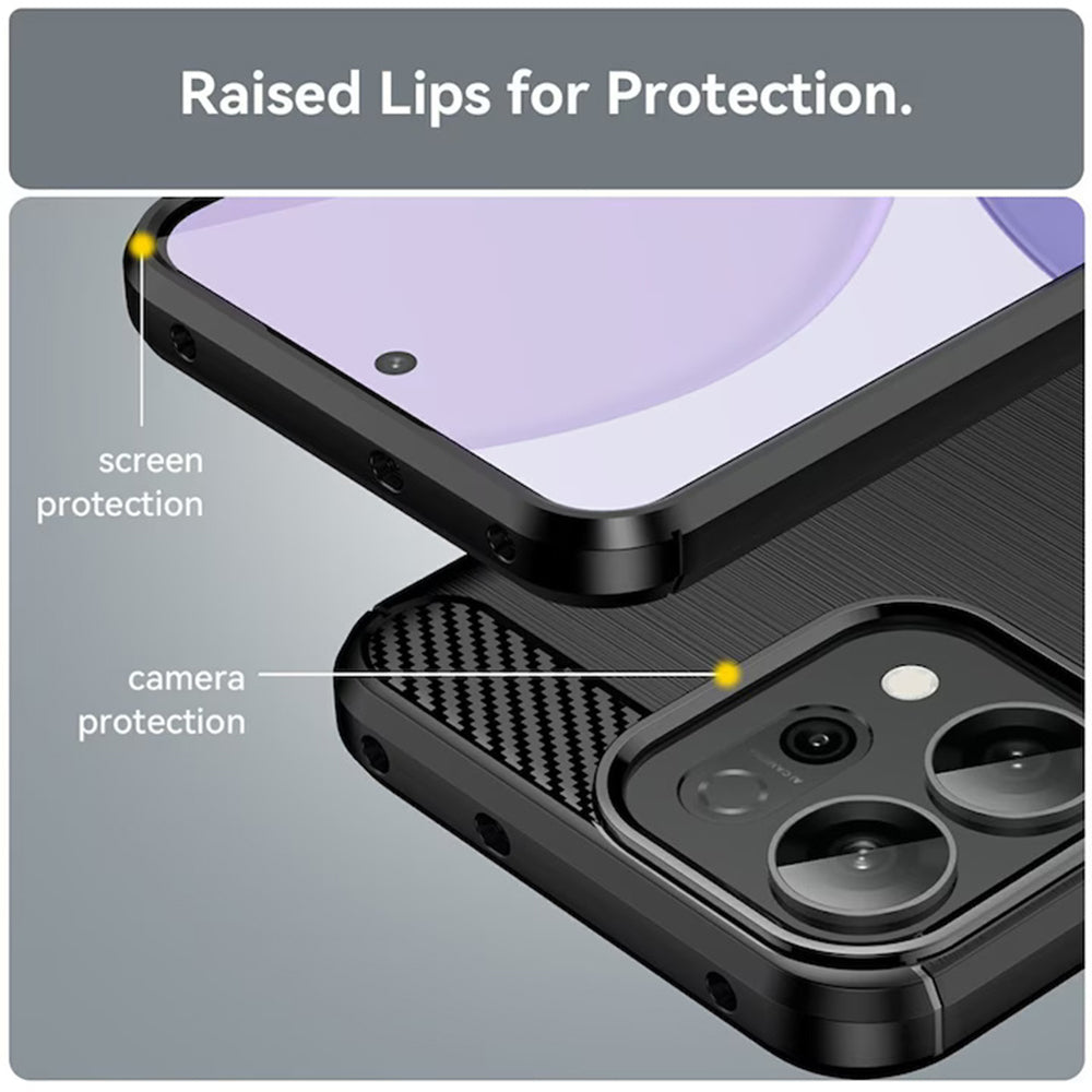 Capa para Oppo Reno15 FS / Reno15 F, Techsuit, Carbono, Preta