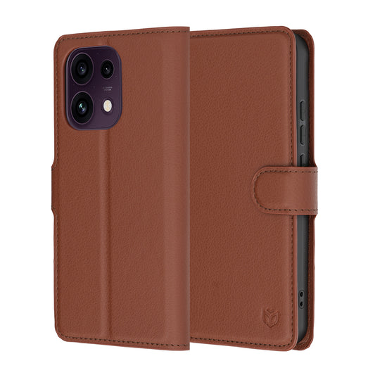 Capa para Oppo Reno16 F / Reno16 FS, Techsuit, Leather Folio, Castanha