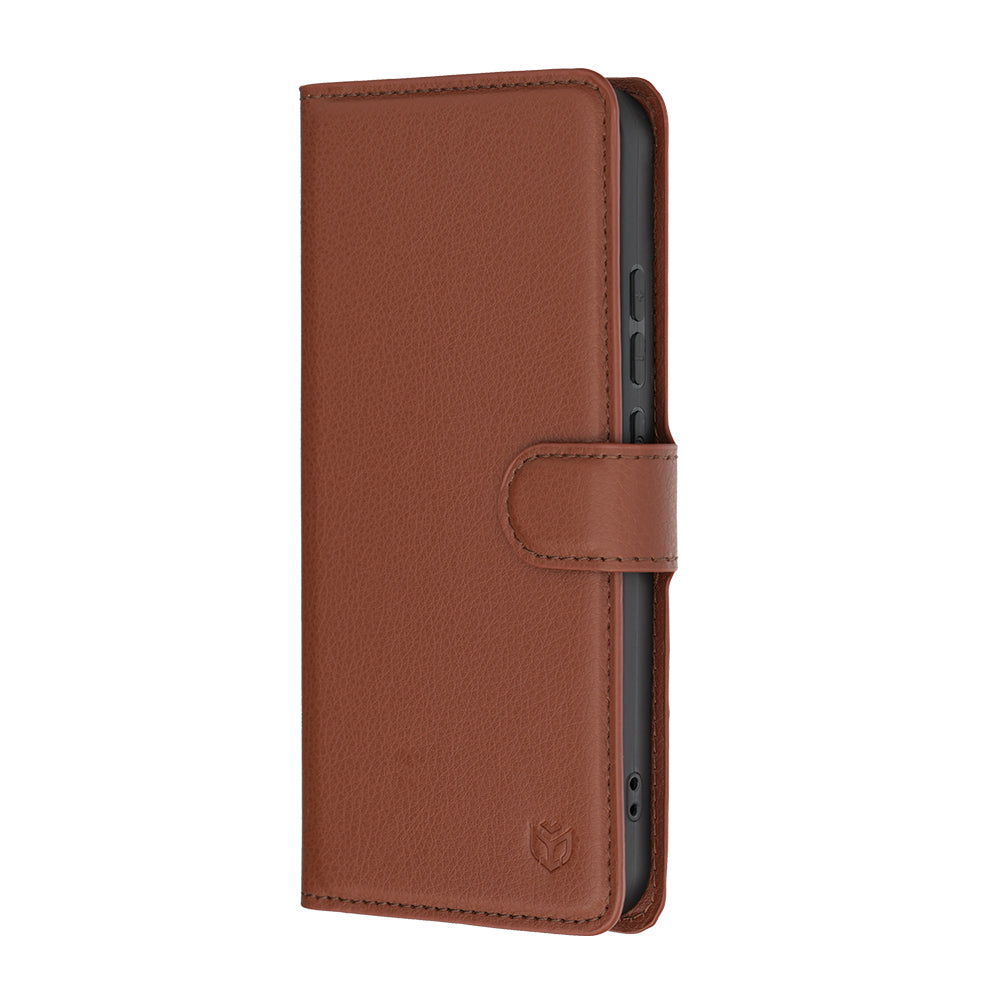 Capa para Oppo Reno16 F / Reno16 FS, Techsuit, Leather Folio, Castanha