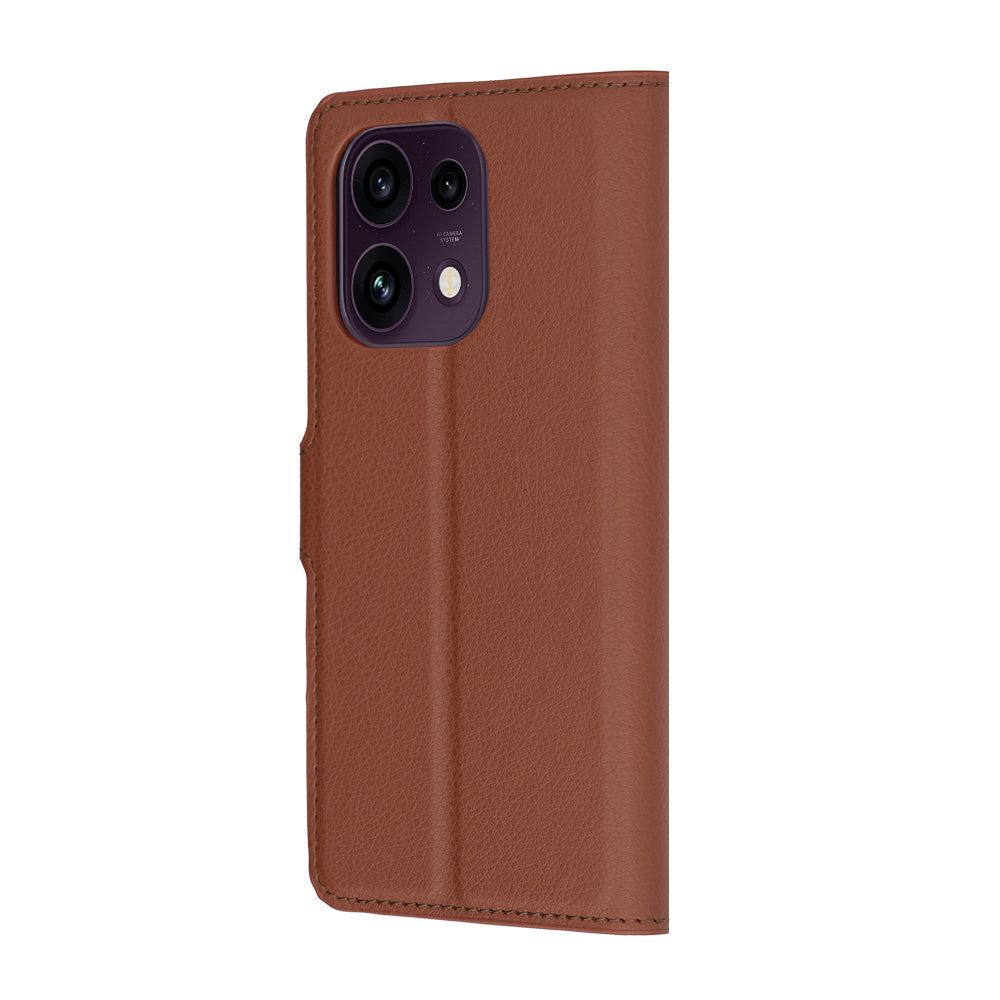 Capa para Oppo Reno16 F / Reno16 FS, Techsuit, Leather Folio, Castanha