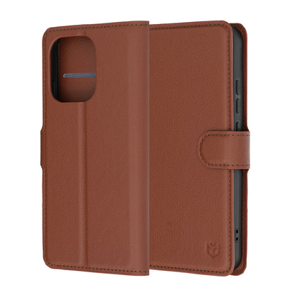 Capa para Oppo Reno16 F / Reno16 FS, Techsuit, Leather Folio, Castanha