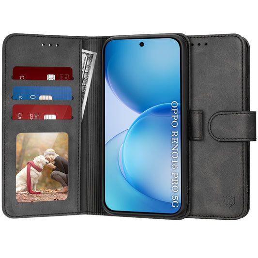Capa para Oppo Reno16 Pro, Techsuit, Diary Book, Preta