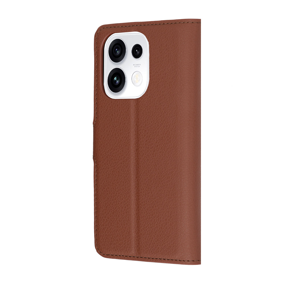 Case for Oppo Reno16 Pro, Techsuit, Leather Folio, Brown